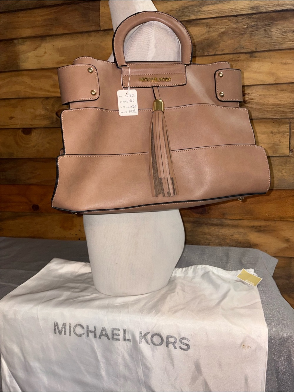 Michael Kors Blush Pink Leather Satchel with Tassel